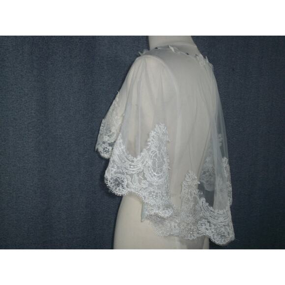 Lace Cape , Wedding Bridal Coverup , Wedding Lace Wrap, Lace Capelet, - Picture 5 of 8
